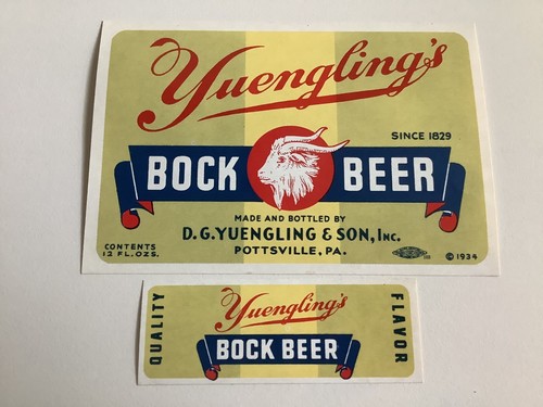 Yuengling bock beer label with - yuengling,
